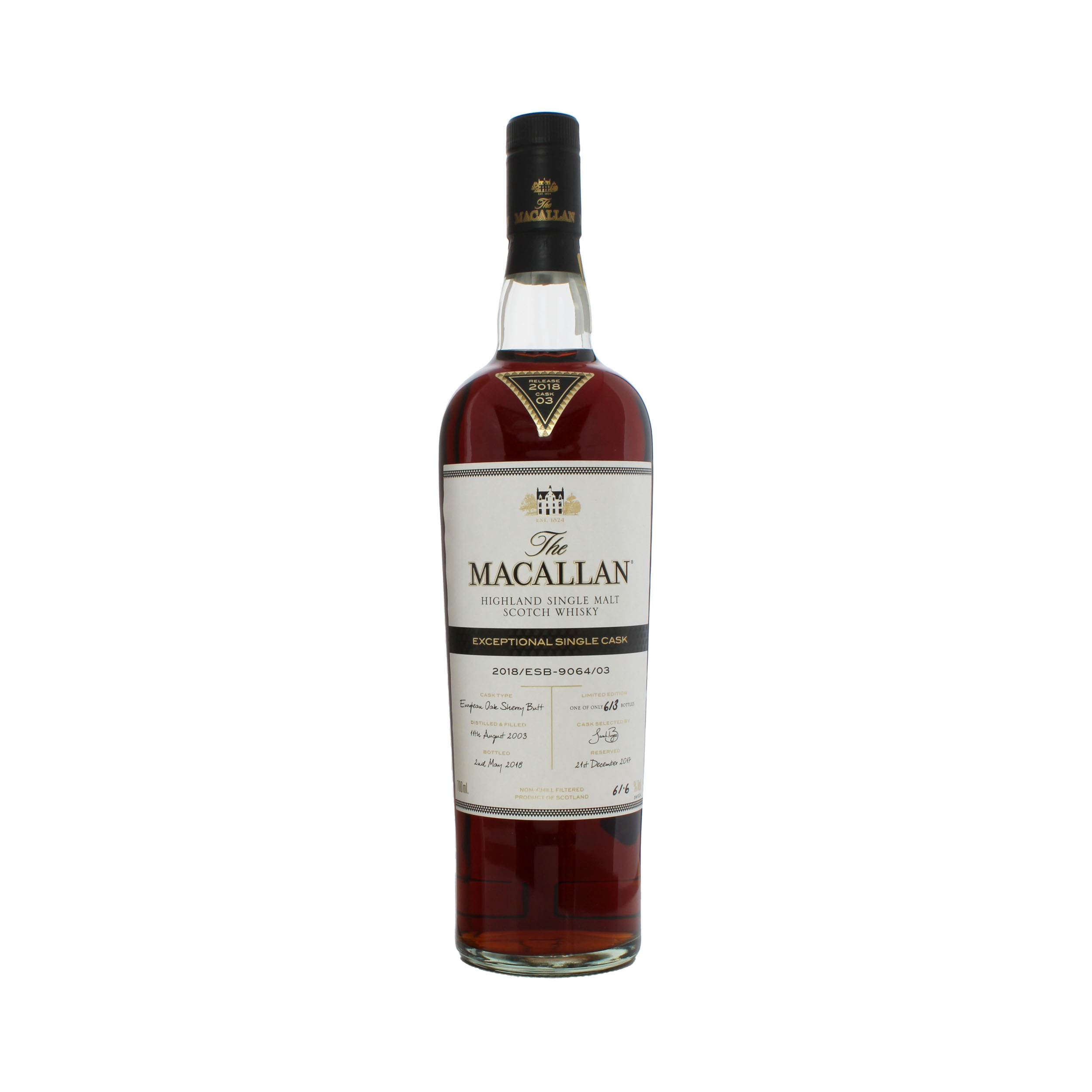 Macallan 2003 Exceptional Cask 2018 Release.