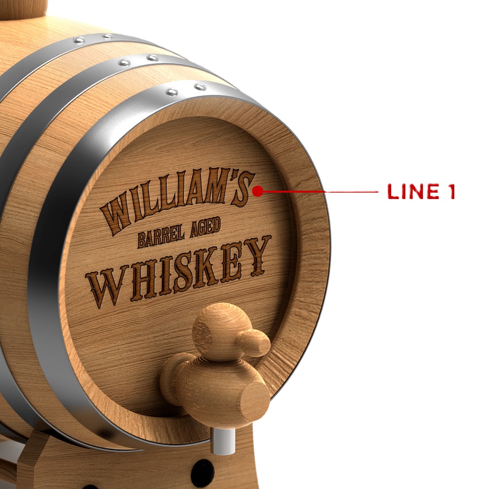 Personalized Whiskey Barrel.